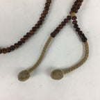 Japanese Buddhist Prayer Beads Vtg Brown Wood Beads Juzu Rosary Bracelet JZ82