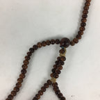 Japanese Buddhist Prayer Beads Vtg Brown Wood Beads Juzu Rosary Bracelet JZ82