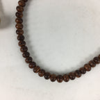 Japanese Buddhist Prayer Beads Vtg Brown Wood Beads Juzu Rosary Bracelet JZ82