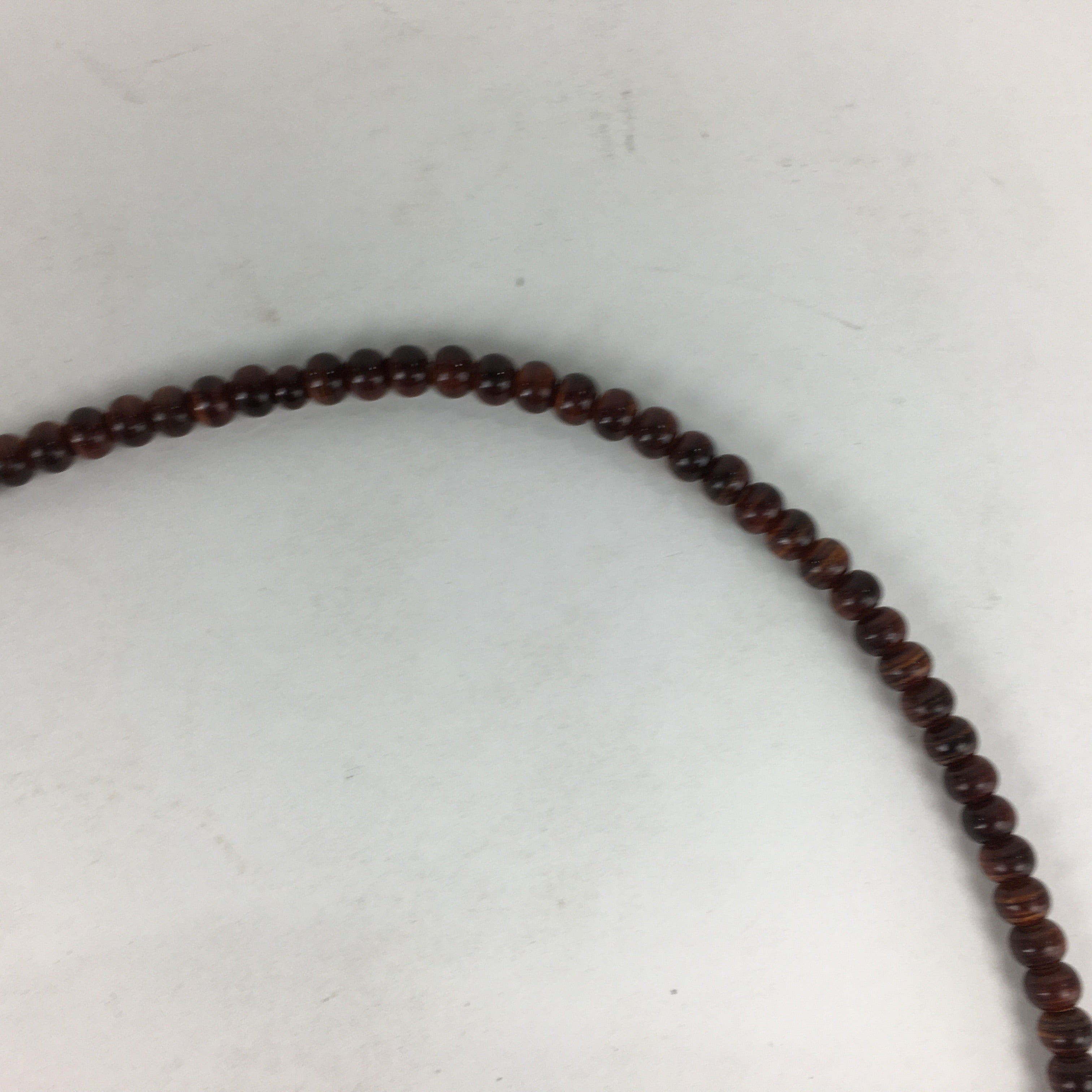 Japanese Buddhist Prayer Beads Vtg Brown Wood Beads Juzu Rosary Bracelet JZ83
