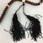 Japanese Buddhist Prayer Beads Vtg Brown Wood Beads Juzu Rosary Bracelet JZ90