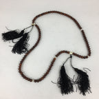 Japanese Buddhist Prayer Beads Vtg Brown Wood Beads Juzu Rosary Bracelet JZ90