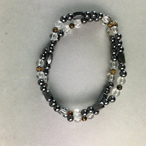 Japanese Buddhist Prayer Beads Vtg Juzu Black Stone Rosary Bracelet JZ3