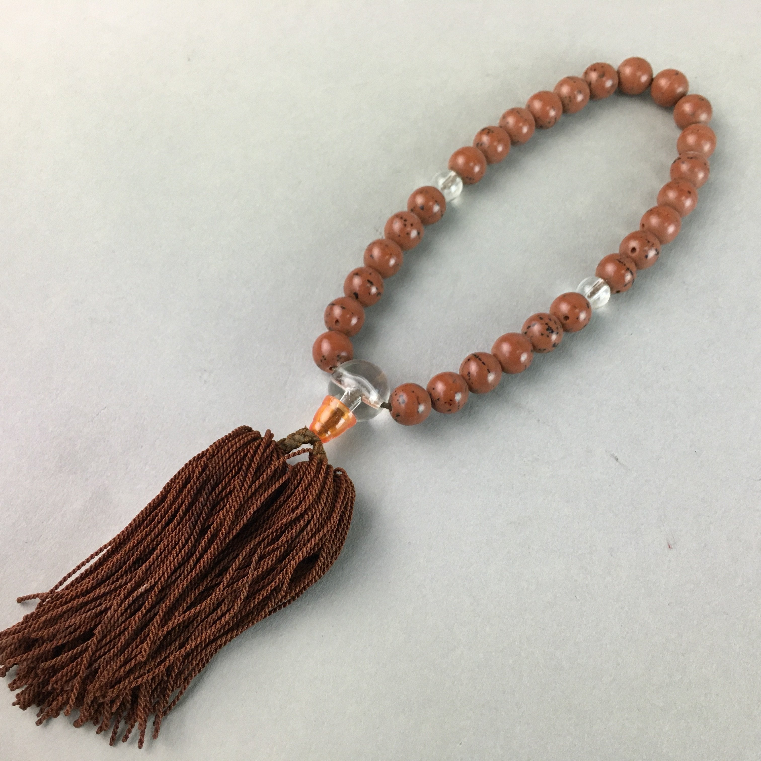 Japanese Buddhist Prayer Beads Vtg Juzu Linden Tree Seed Rosary Bracelet JZ9