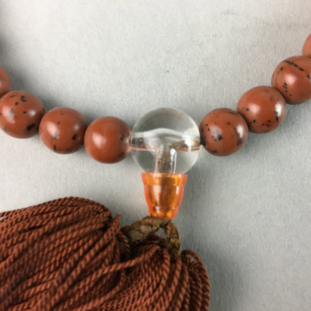 Japanese Buddhist Prayer Beads Vtg Juzu Linden Tree Seed Rosary Bracelet JZ9