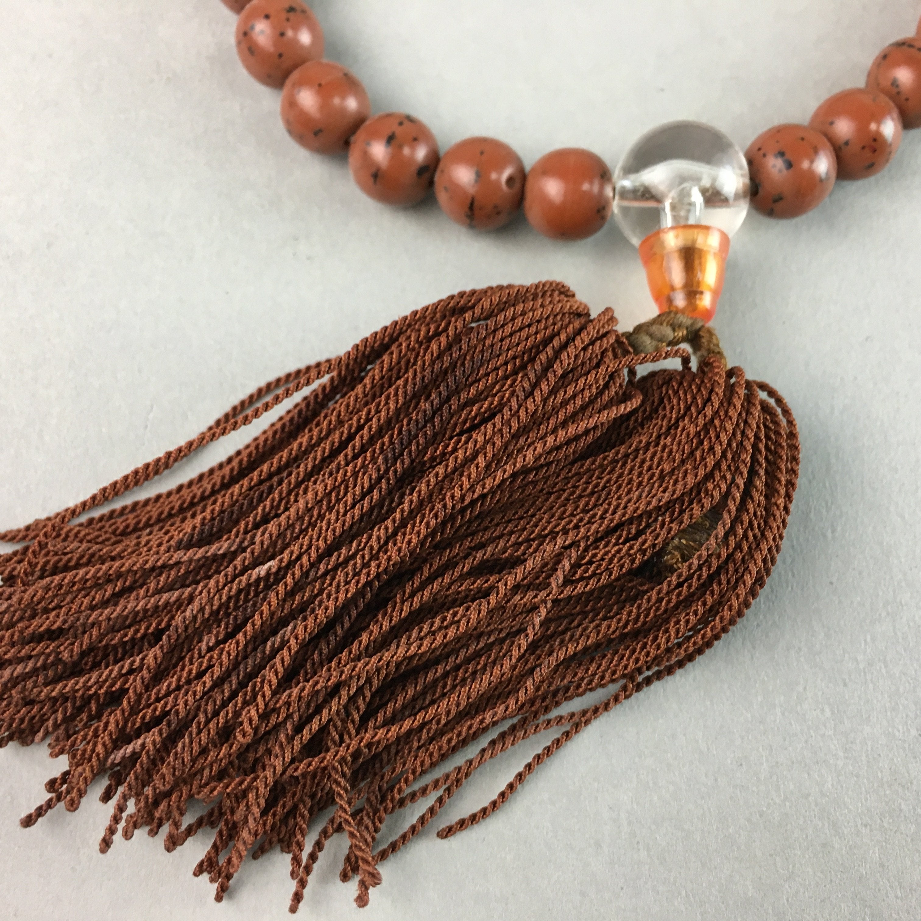 Japanese Buddhist Prayer Beads Vtg Juzu Linden Tree Seed Rosary Bracelet JZ9