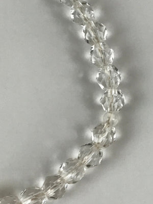 Japanese Buddhist Prayer Beads Vtg Juzu Rosary Bracelet Clear Beads JZ103