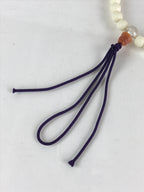 Japanese Buddhist Prayer Beads Vtg Juzu Rosary Bracelet White Beads JZ102