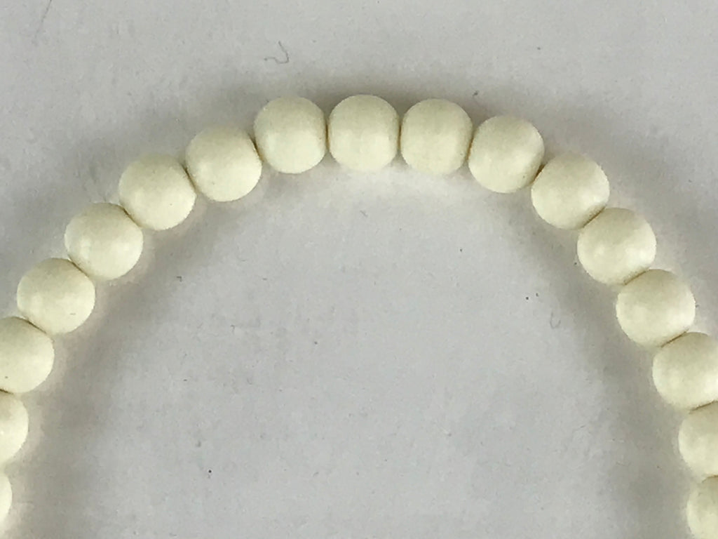 Japanese Buddhist Prayer Beads Vtg Juzu Rosary Bracelet White Beads JZ102