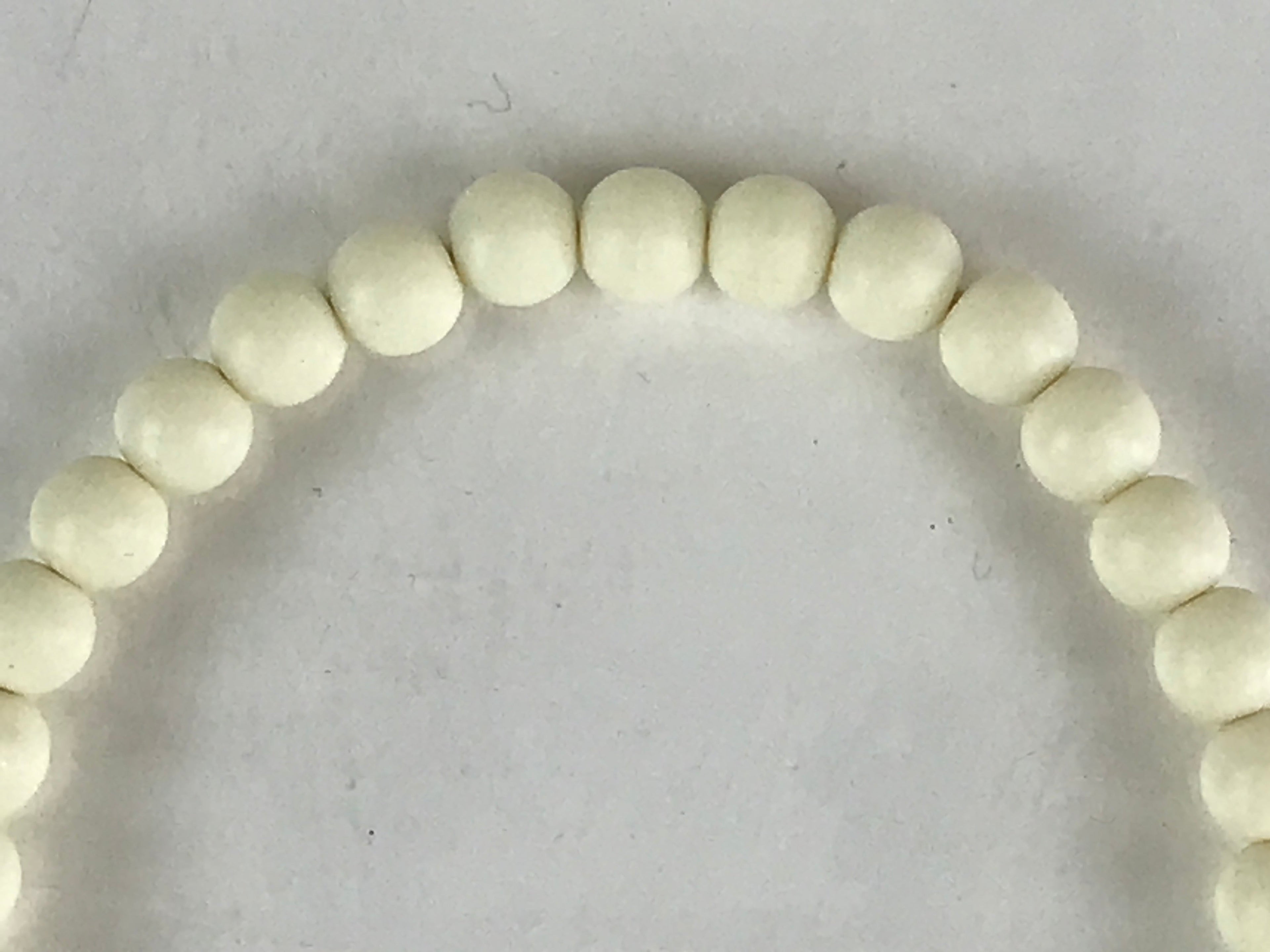 Japanese Buddhist Prayer Beads Vtg Juzu Rosary Bracelet White Beads JZ102