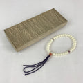 Japanese Buddhist Prayer Beads Vtg Juzu Rosary Bracelet White Beads JZ102