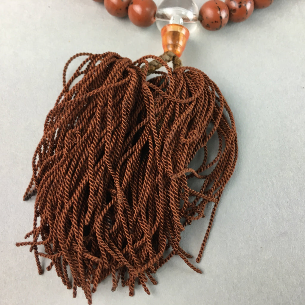 Japanese Buddhist Prayer Beads Vtg Linden Tree Seed Juzu Rosary Bracelet JZ23