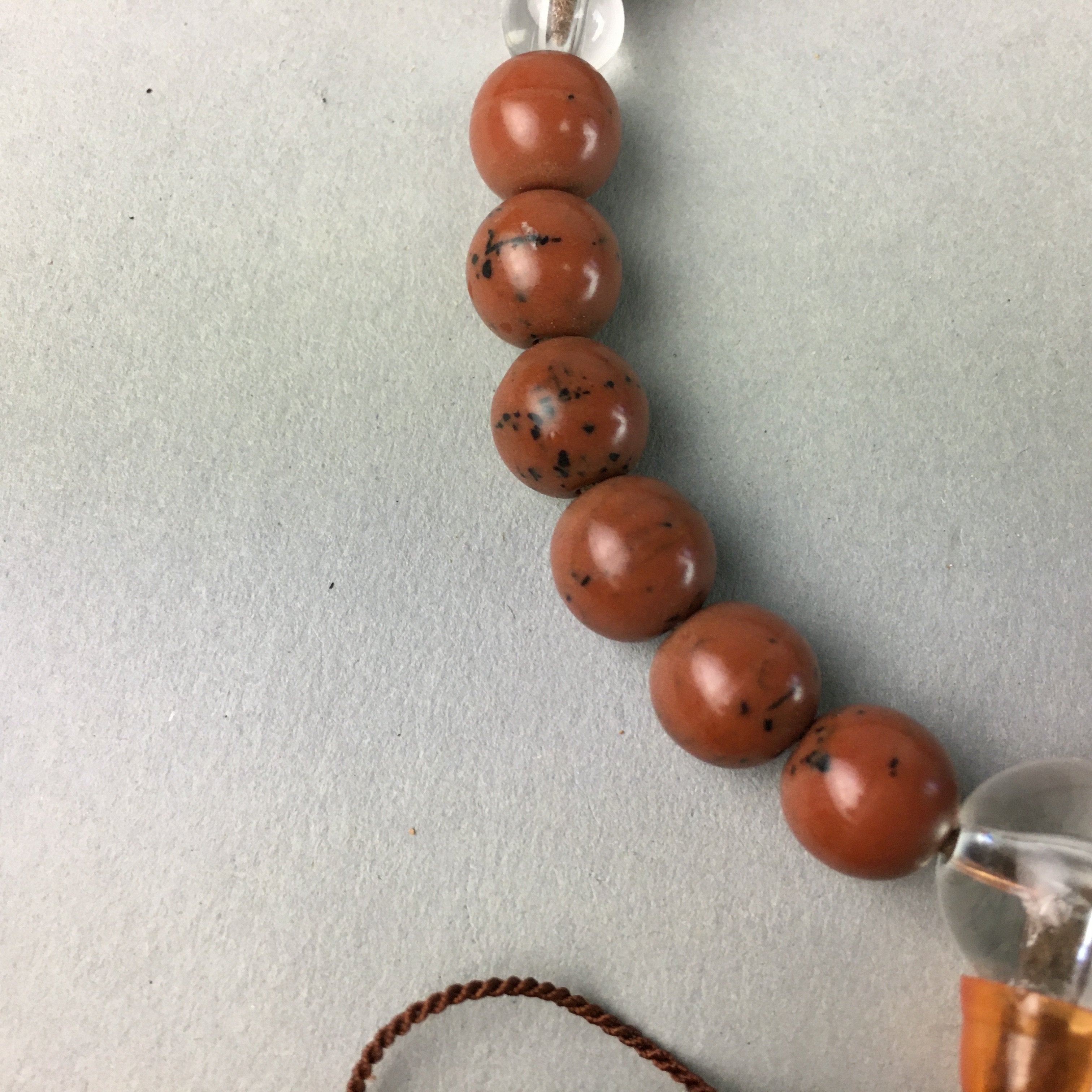 Japanese Buddhist Prayer Beads Vtg Linden Tree Seed Juzu Rosary Bracelet JZ23