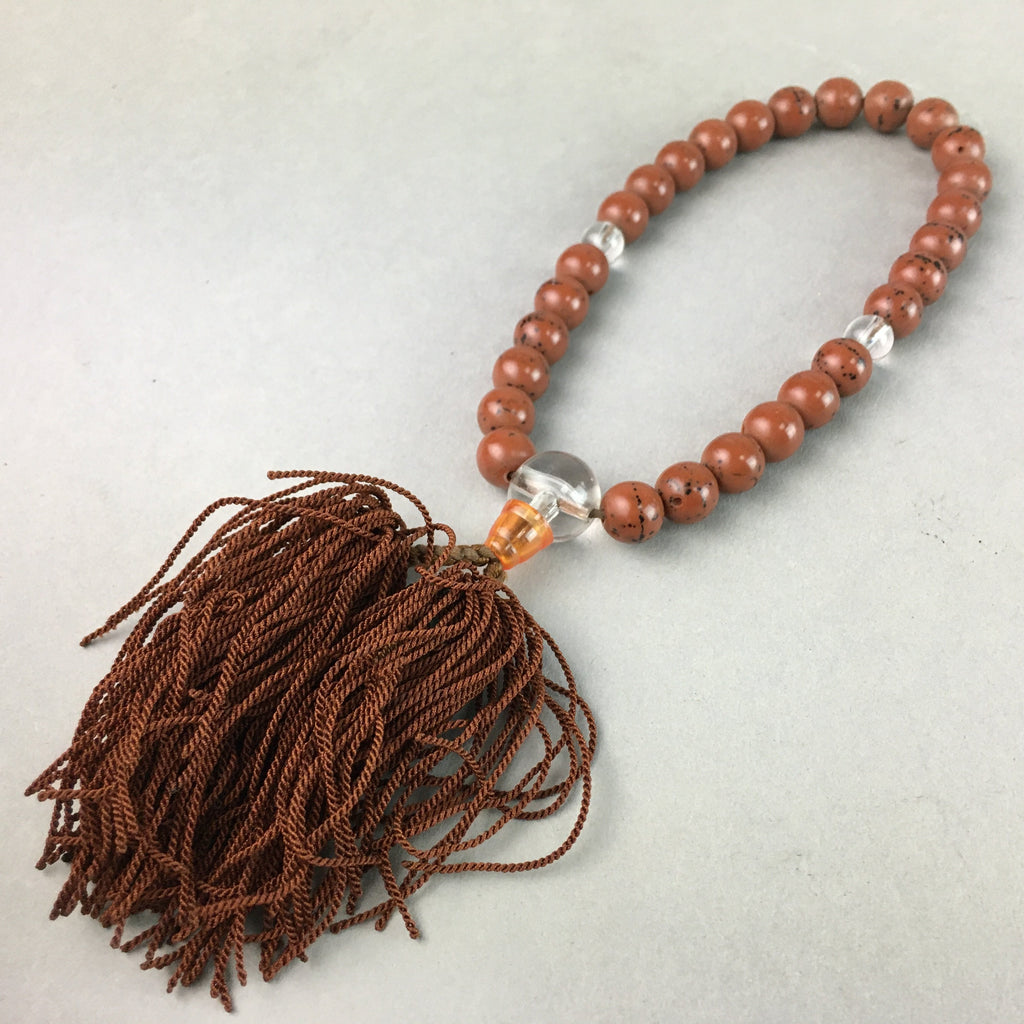 Japanese Buddhist Prayer Beads Vtg Linden Tree Seed Juzu Rosary Bracelet JZ23