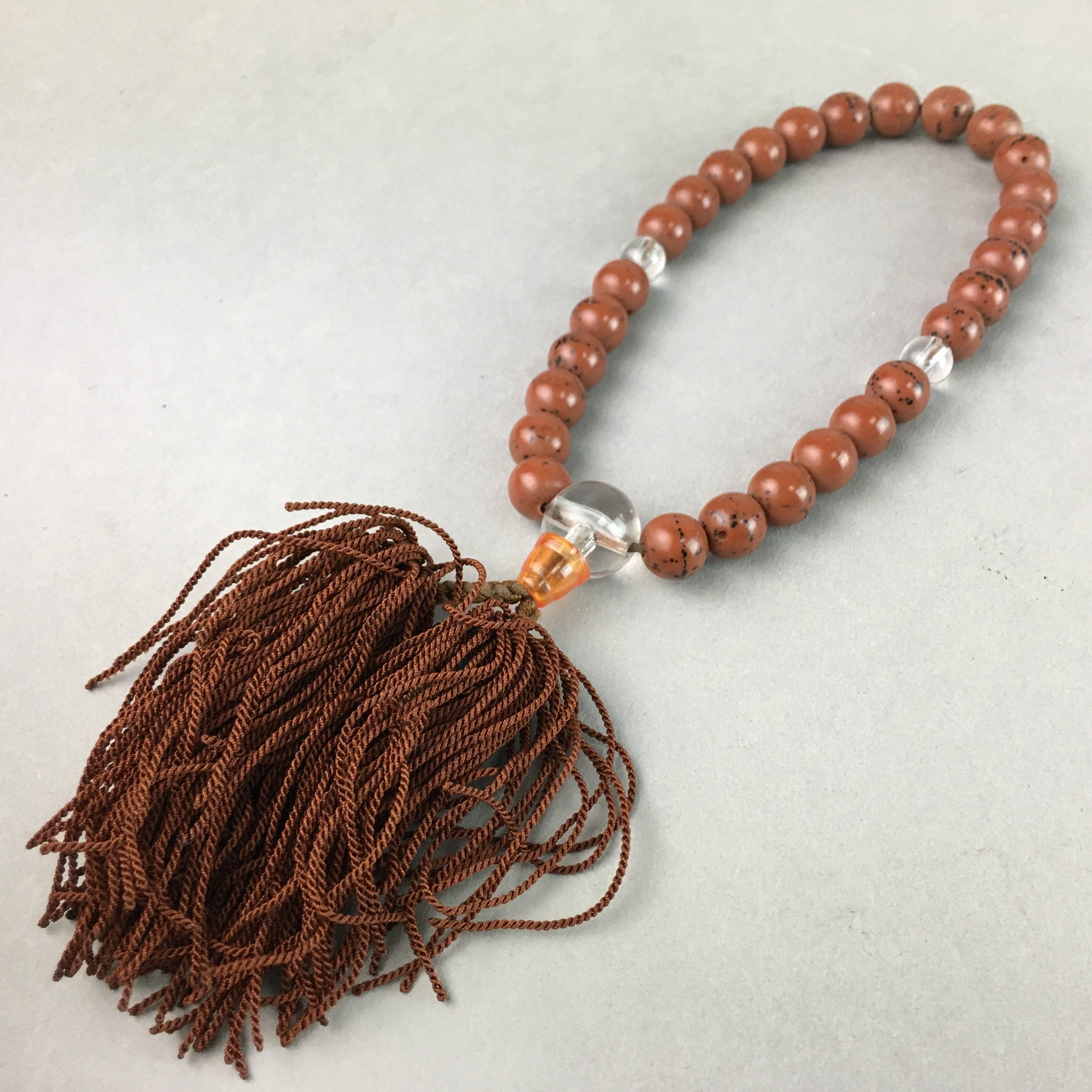 Japanese Buddhist Prayer Beads Vtg Linden Tree Seed Juzu Rosary Bracelet JZ23