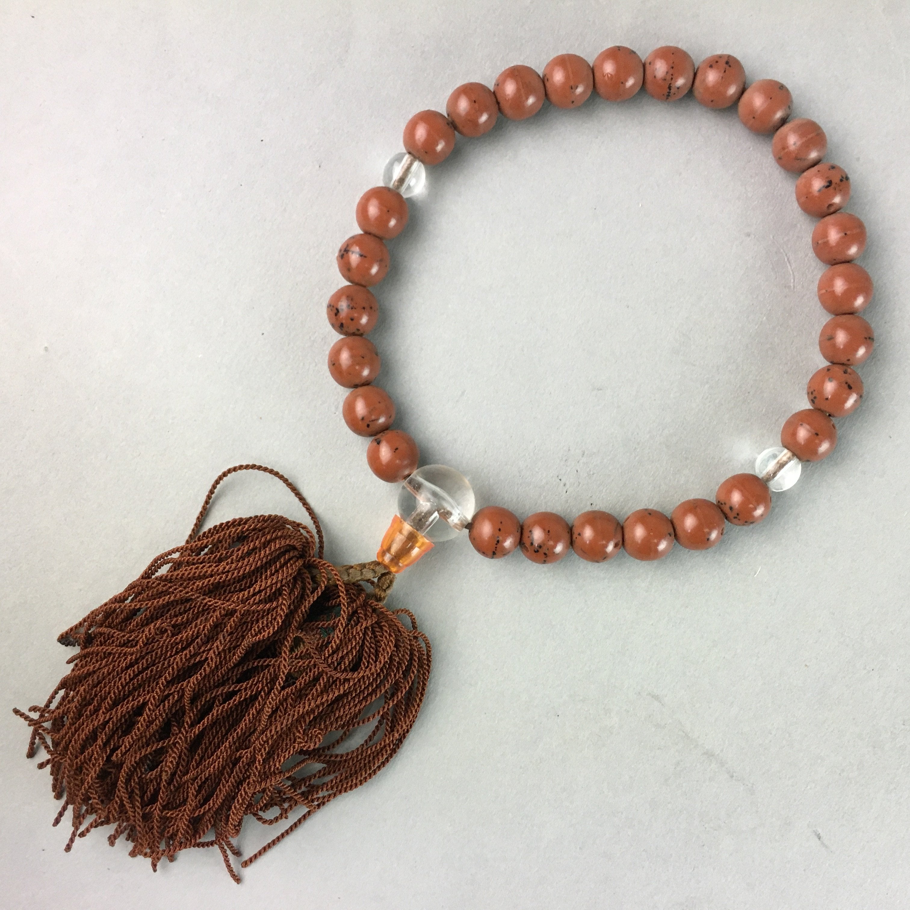 Japanese Buddhist Prayer Beads Vtg Linden Tree Seed Juzu Rosary Bracelet JZ23