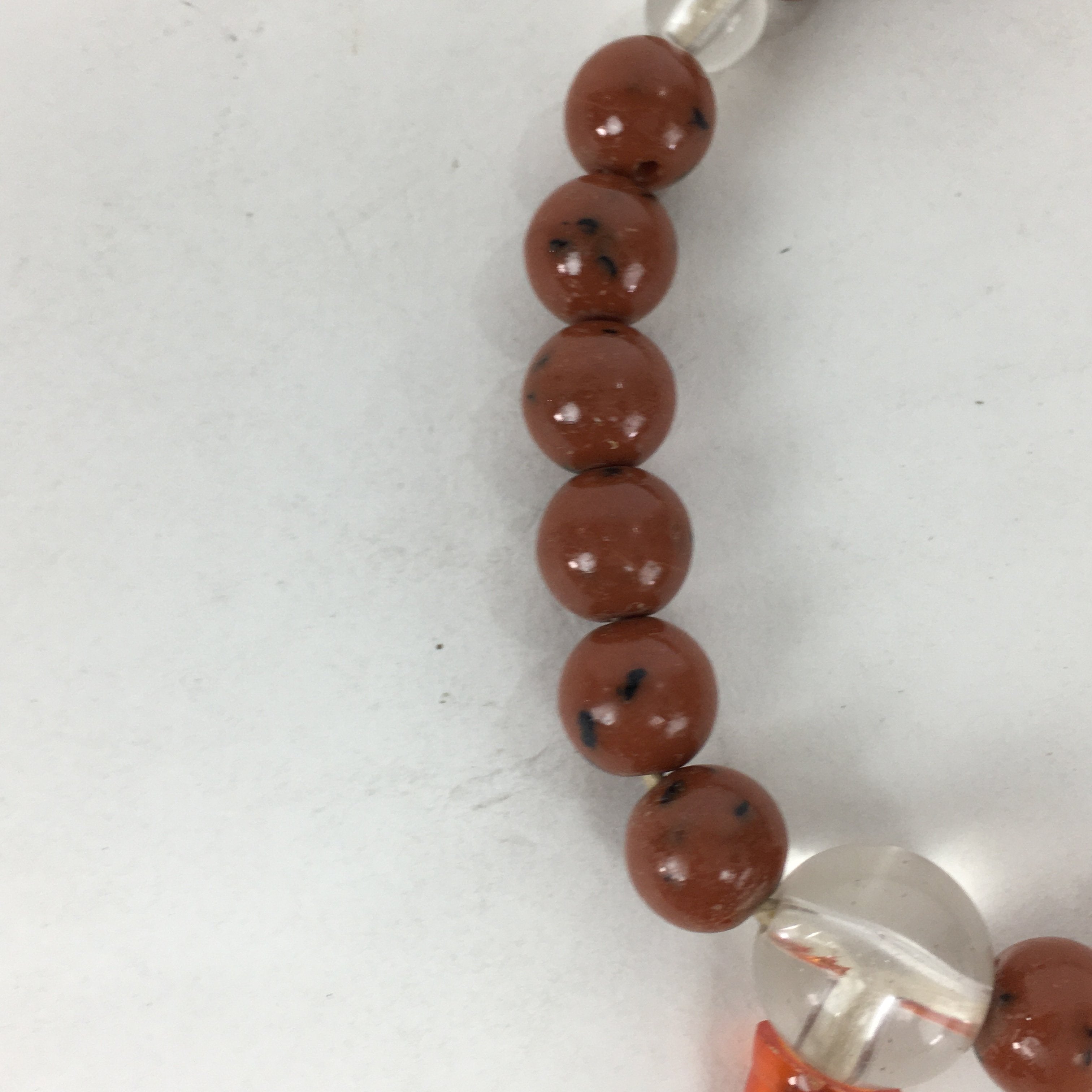 Japanese Buddhist Prayer Beads Vtg Mahogany Obsidian Style Juzu Rosary JZ73