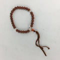 Japanese Buddhist Prayer Beads Vtg Mahogany Obsidian Style Juzu Rosary JZ73