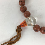 Japanese Buddhist Prayer Beads Vtg Mahogany Obsidian Style Juzu Rosary JZ74