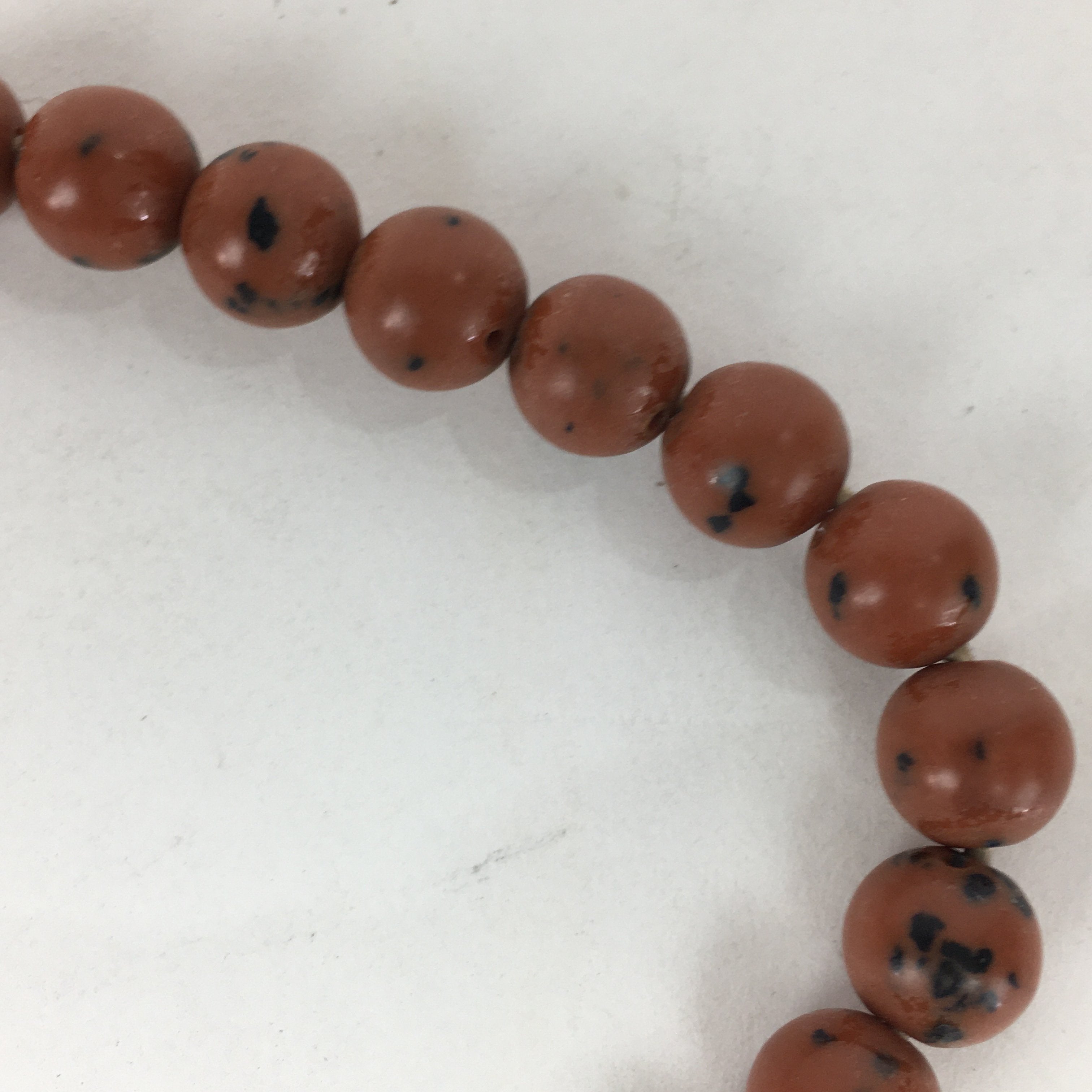 Japanese Buddhist Prayer Beads Vtg Mahogany Obsidian Style Juzu Rosary JZ74