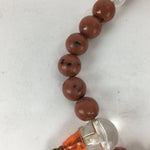 Japanese Buddhist Prayer Beads Vtg Mahogany Obsidian Style Juzu Rosary JZ74