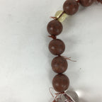 Japanese Buddhist Prayer Beads Vtg Mahogany Obsidian Style Juzu Rosary JZ75