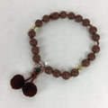 Japanese Buddhist Prayer Beads Vtg Mahogany Obsidian Style Juzu Rosary JZ75