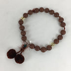 Japanese Buddhist Prayer Beads Vtg Mahogany Obsidian Style Juzu Rosary JZ75