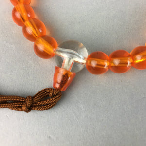 Japanese Buddhist Prayer Beads Vtg Orange Juzu Rosary Bracelet JZ32