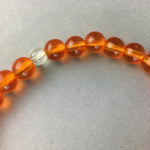 Japanese Buddhist Prayer Beads Vtg Orange Juzu Rosary Bracelet JZ32