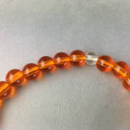 Japanese Buddhist Prayer Beads Vtg Orange Juzu Rosary Bracelet JZ32