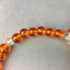 Japanese Buddhist Prayer Beads Vtg Orange Juzu Rosary Bracelet JZ32