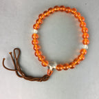 Japanese Buddhist Prayer Beads Vtg Orange Juzu Rosary Bracelet JZ32