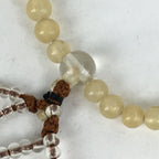 Japanese Buddhist Prayer Beads Vtg Orange Sango With Bag Juzu Bracelet JZ101