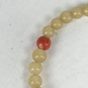 Japanese Buddhist Prayer Beads Vtg Orange Sango With Bag Juzu Bracelet JZ101