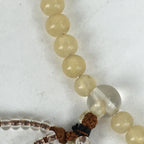 Japanese Buddhist Prayer Beads Vtg Orange Sango With Bag Juzu Bracelet JZ101