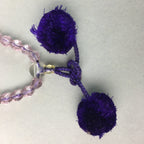 Japanese Buddhist Prayer Beads Vtg Purple Juzu Rosary Bracelet JZ21