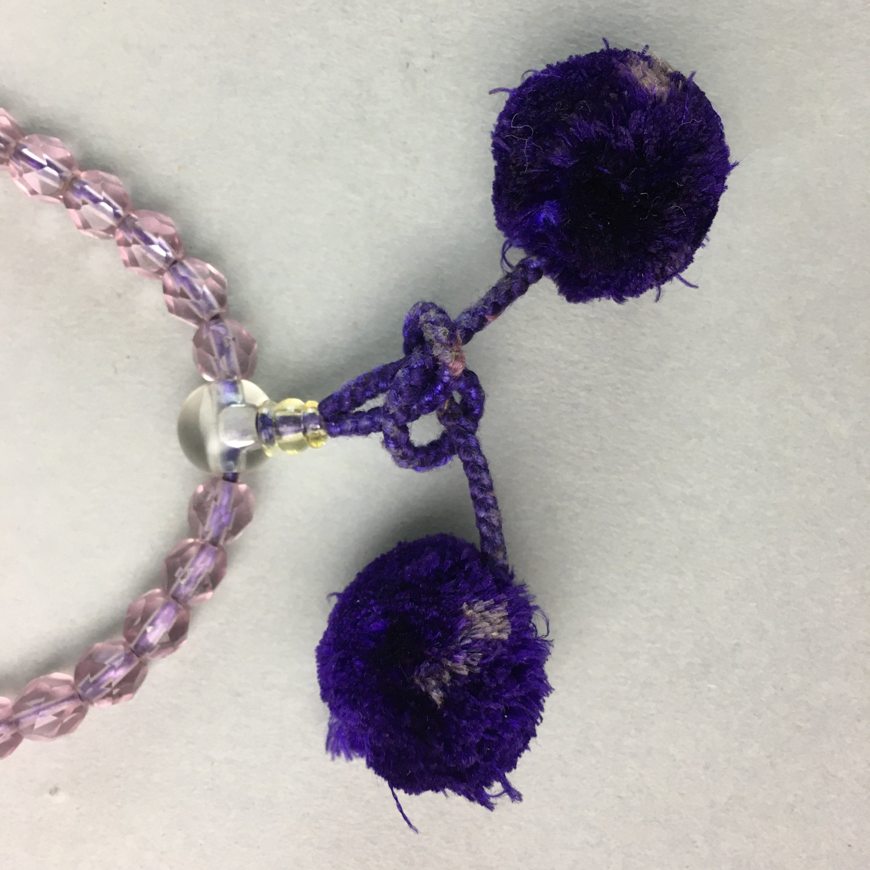 Japanese Buddhist Prayer Beads Vtg Purple Juzu Rosary Bracelet JZ21
