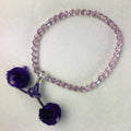 Japanese Buddhist Prayer Beads Vtg Purple Juzu Rosary Bracelet JZ21