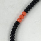 Japanese Buddhist Prayer Beads Vtg Sango Orange Black Juzu Rosary Bracelet JZ98