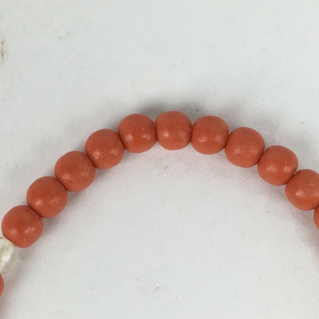 Japanese Buddhist Prayer Beads Vtg Sango Orange Juzu Rosary Bracelet JZ92