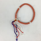 Japanese Buddhist Prayer Beads Vtg Sango Orange Juzu Rosary Bracelet JZ92