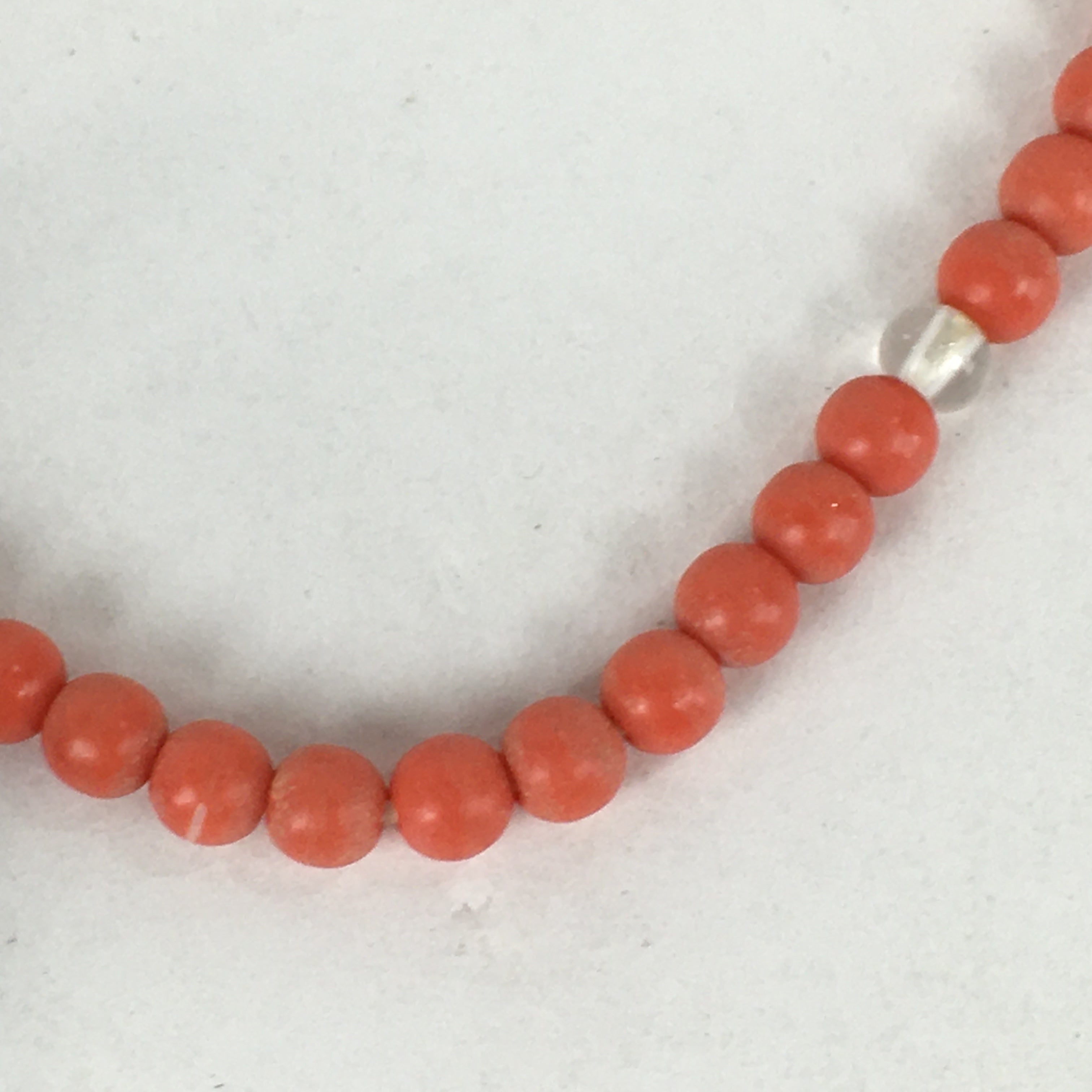 Japanese Buddhist Prayer Beads Vtg Sango Orange Juzu Rosary Bracelet JZ93