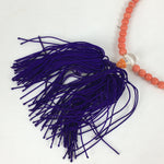 Japanese Buddhist Prayer Beads Vtg Sango Orange Juzu Rosary Bracelet JZ93