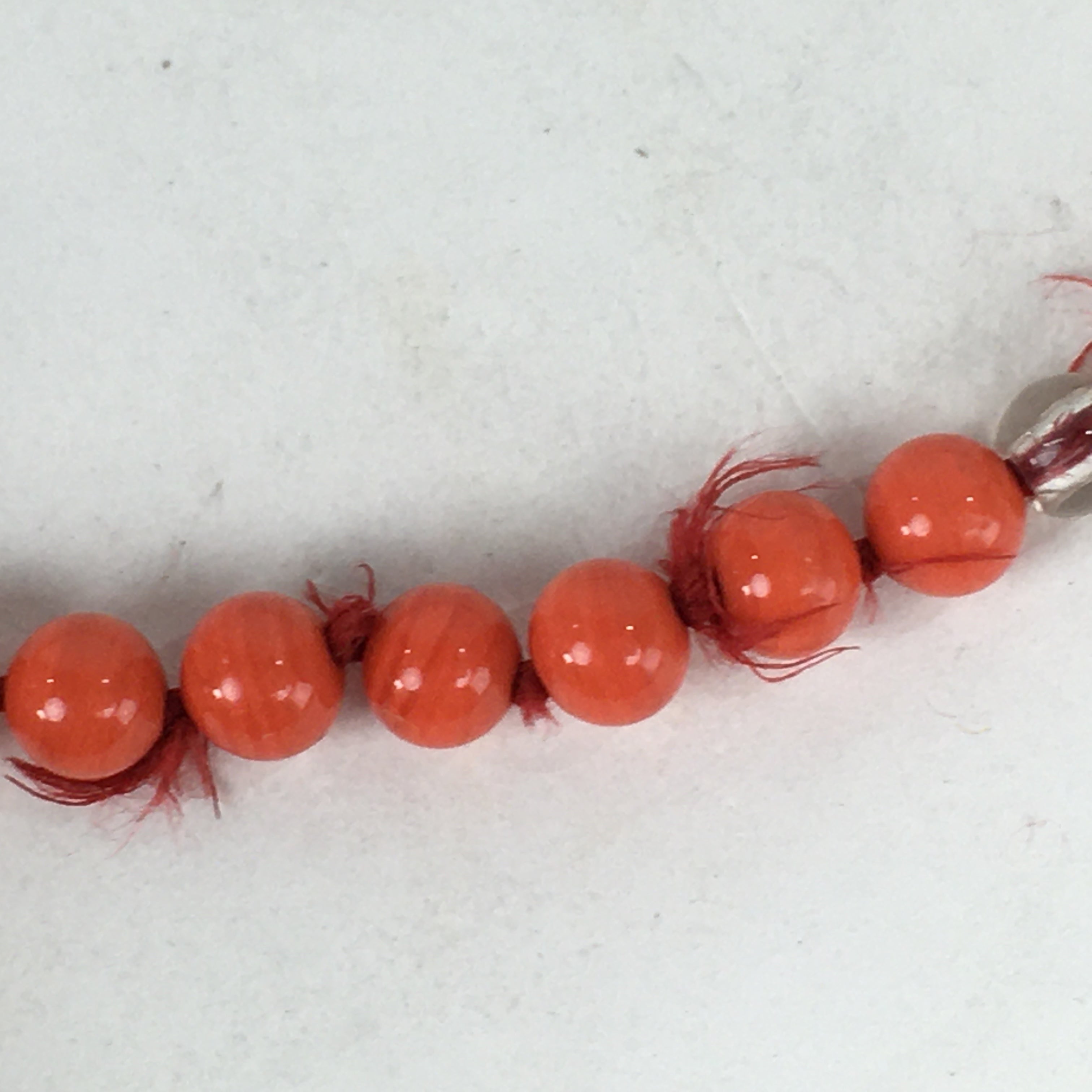 Japanese Buddhist Prayer Beads Vtg Sango Orange Juzu Rosary Bracelet JZ95