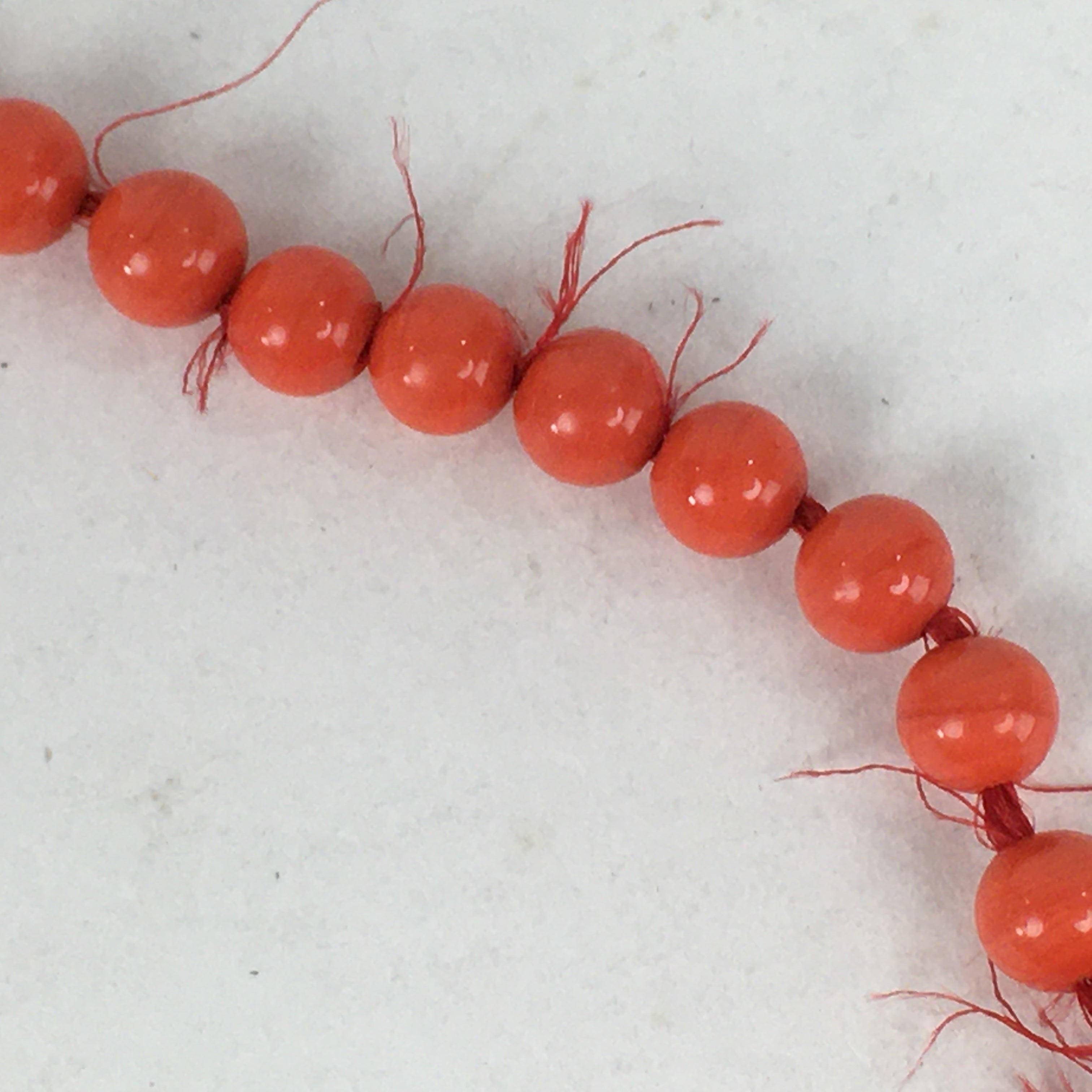Japanese Buddhist Prayer Beads Vtg Sango Orange Juzu Rosary Bracelet JZ95