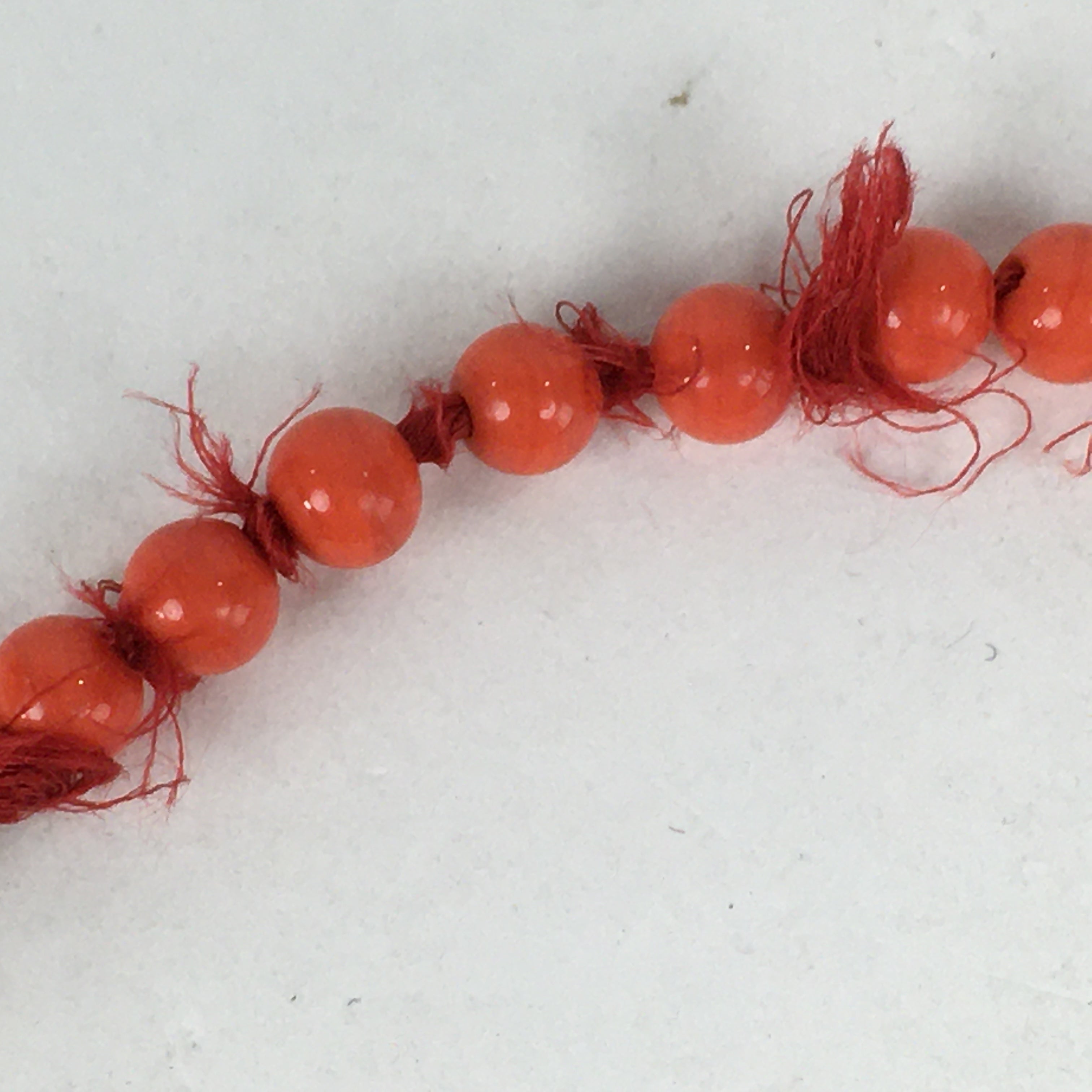 Japanese Buddhist Prayer Beads Vtg Sango Orange Juzu Rosary Bracelet JZ95