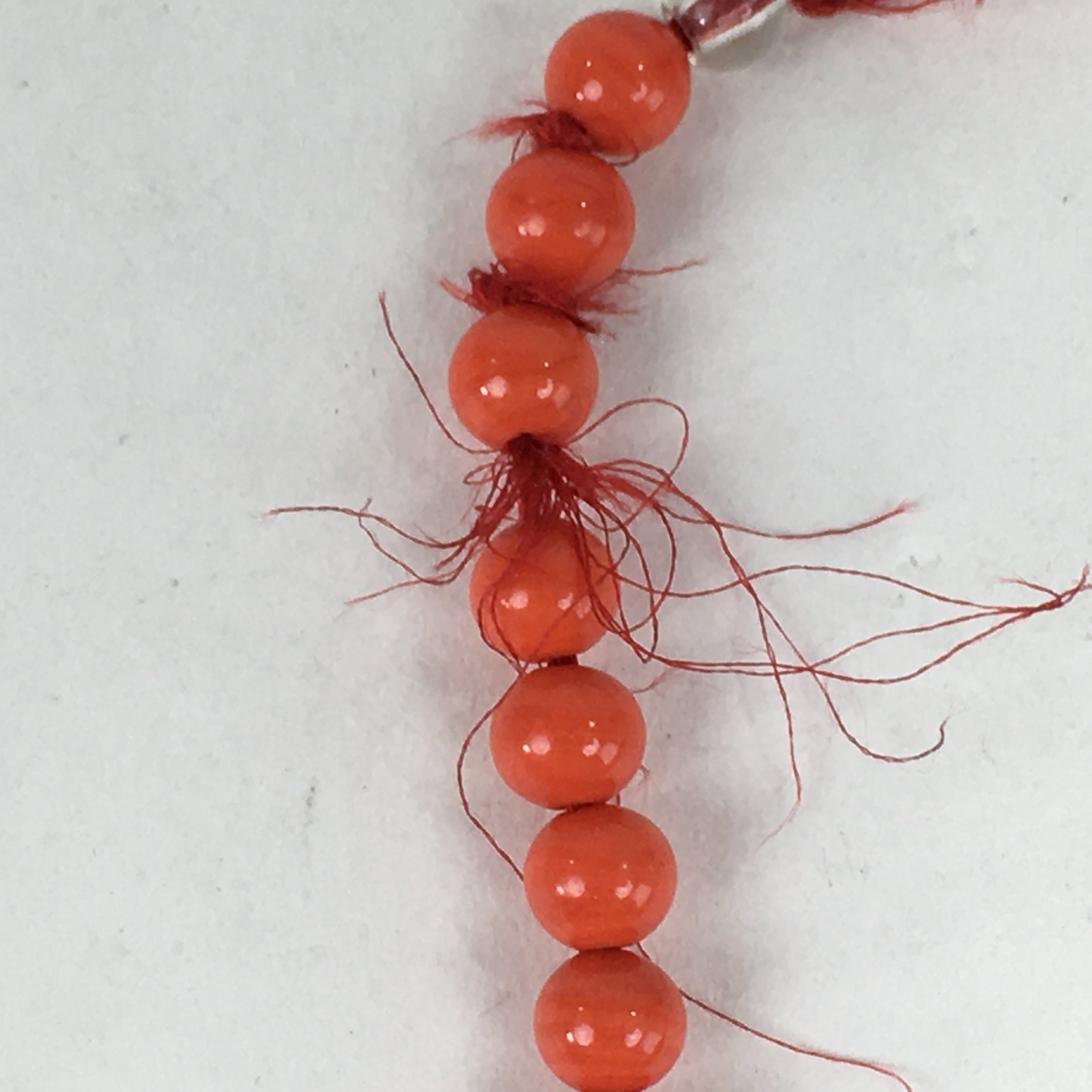 Japanese Buddhist Prayer Beads Vtg Sango Orange Juzu Rosary Bracelet JZ95