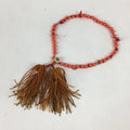 Japanese Buddhist Prayer Beads Vtg Sango Orange Juzu Rosary Bracelet JZ95