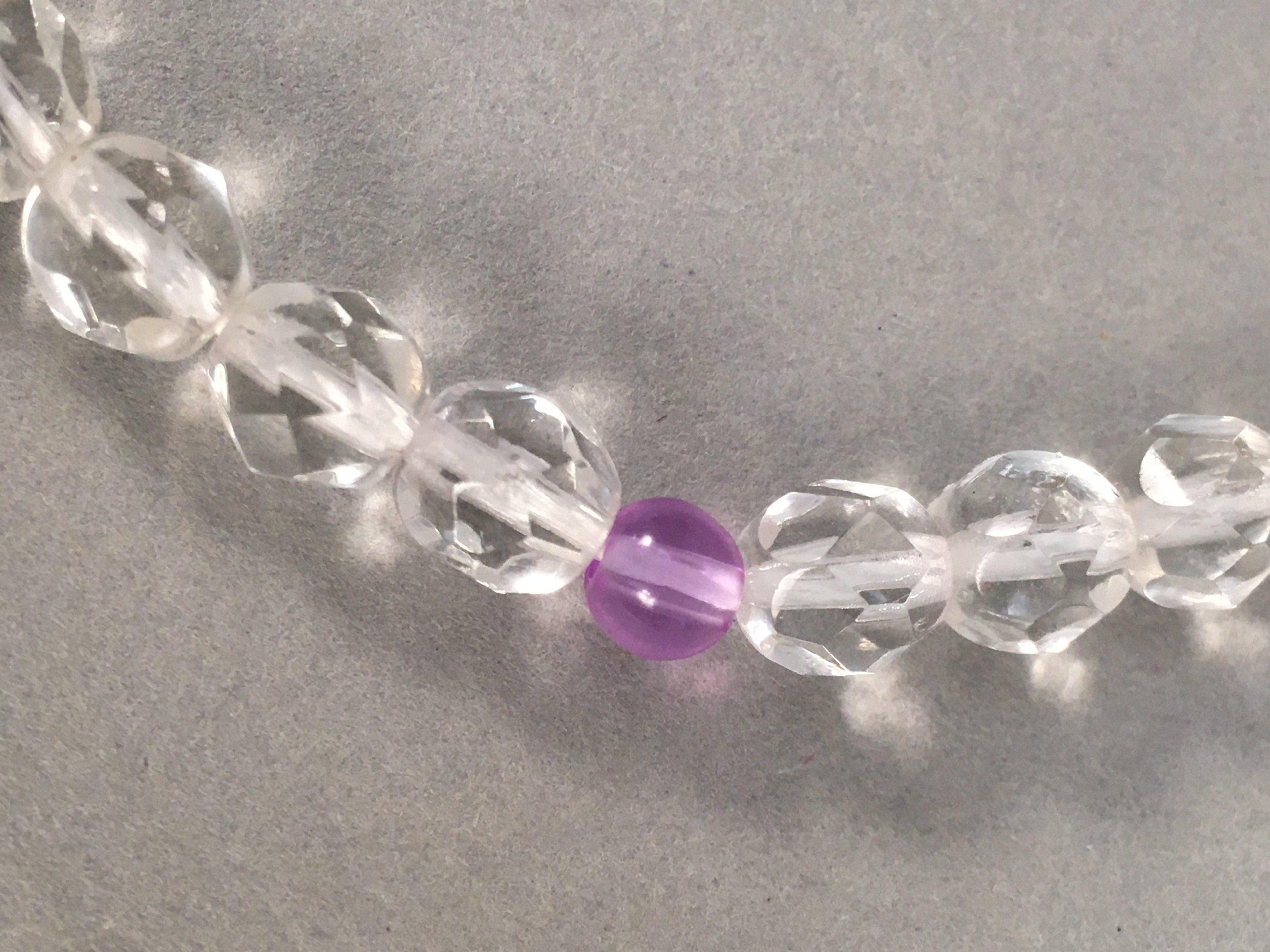 Japanese Buddhist Prayer Beads Vtg Translucent Juzu Rosary Bracelet JZ50